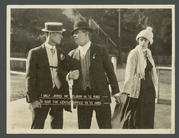 Figure 3. A still from the Longford film showing Bill’s confrontation with the ‘stror ’at coot’. Courtesy of the National Film and Sound Archive, Canberra, Australia.